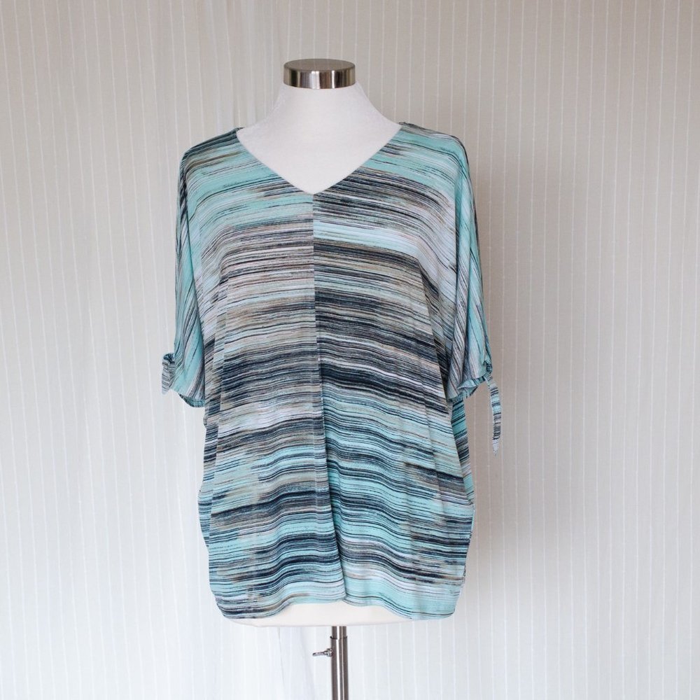 Chico's Aqua Blue Cold shoulder top